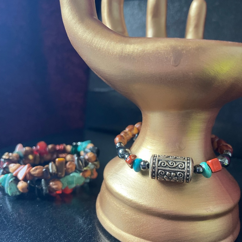 Boho stackable beaded bracelets - Picture 2 of 5